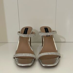 Steve Madden silver rhinestone heels